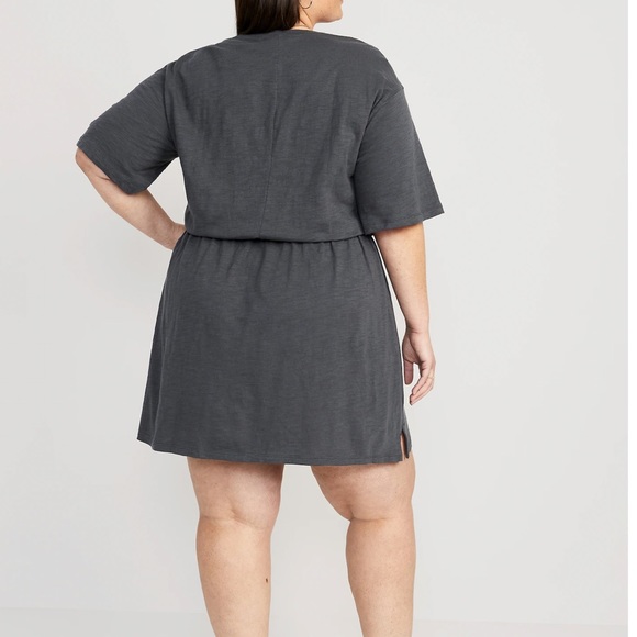 NWT OLD NAVY Waist-Defined Slub-Knit Mini Dress Color: Panther - Picture 8 of 10